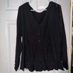 Elegant Black Button-Up Women's Top
